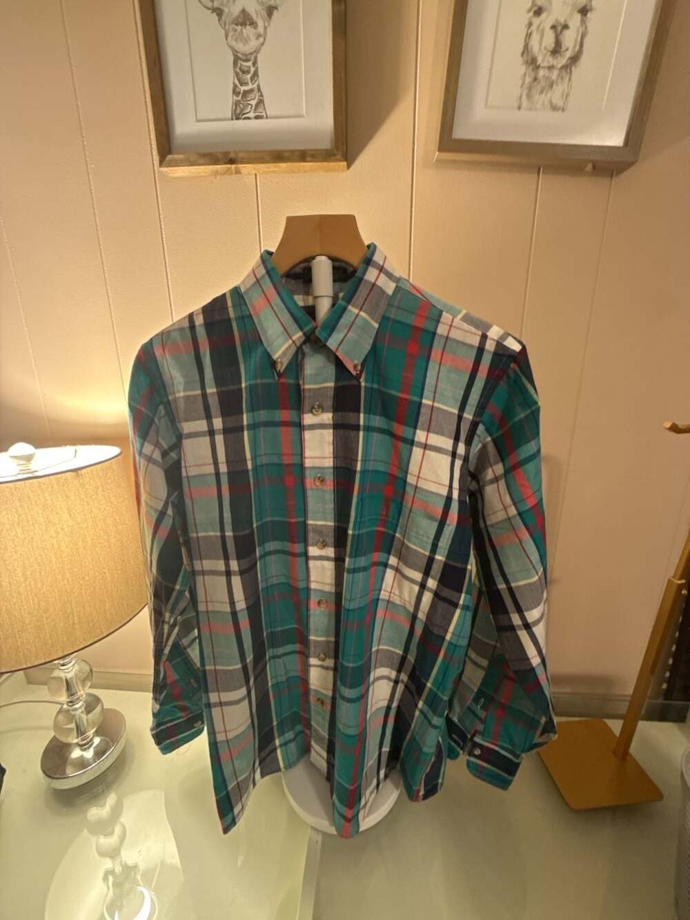 Gant Foxhunt Plaid Button Down Shirt Size Medium